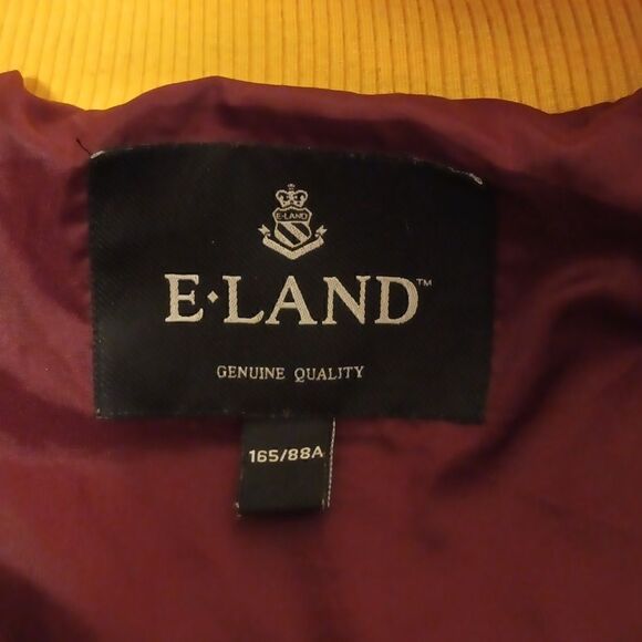 E Land maroon/white British Britgirl varsity club letterman preppy jacket size L - Picture 5 of 8